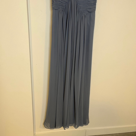 Monique Lhuillier Gown Maxi Dress Pleated Grecian Bridesmaid Wedding Blue 8 NWT - Picture 12 of 12